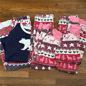 Hatley & Little Blue House kids Christmas long sleeve pajama lot - size 8 & 10